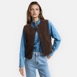 Colete oversize em sherpa, sem mangas LA REDOUTE COLLECTIONS image