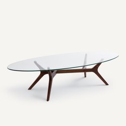 Table basse ellipse, noyer et verre, Maricielo AM.PM image