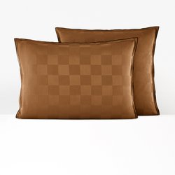 Funda de almohada, algodón satinado 300 hilos, Victor damero LA REDOUTE INTERIEURS image
