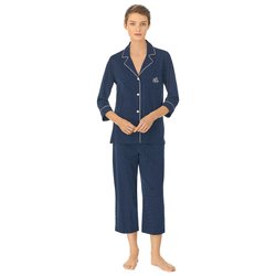 Polka Dot Cotton Pyjamas with 3/4 Length Sleeves LAUREN RALPH LAUREN image