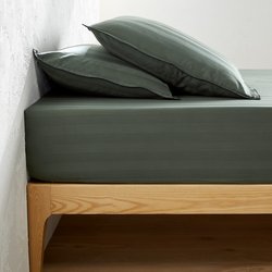 Drap-housse satin de coton lavé, Victor rayé LA REDOUTE INTERIEURS image