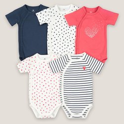 Confezione da 5 body neonato in cotone LA REDOUTE COLLECTIONS image