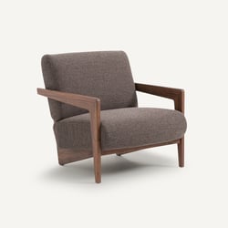 Fauteuil noyer massif et bouclette, Izag AM.PM image