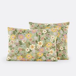 Signatures Rosemary Green Cotton & Washed Linen Pillowcase LA REDOUTE INTERIEURS image