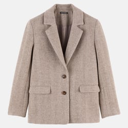 Blazer coupe droite imprimé chevrons, laine majoritaire ANNE WEYBURN image