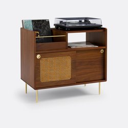 Meuble vinyles en noyer et cannage, Redpop LA REDOUTE INTERIEURS image