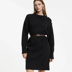 Vestido direito de lã curto, mangas compridas LA REDOUTE COLLECTIONS