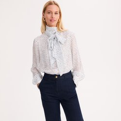 Blouse lavallière à pois manches longues ANNE WEYBURN image