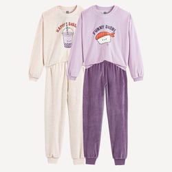 Lote de 2 pijamas de veludo, padrão sushi e bubble tea LA REDOUTE COLLECTIONS image