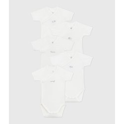 Pack of 5 Bodysuits with Short Sleeves PETIT BATEAU image