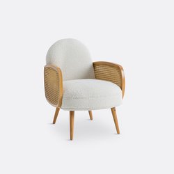Fauteuil bouclette et cannage, Buisseau LA REDOUTE INTERIEURS image