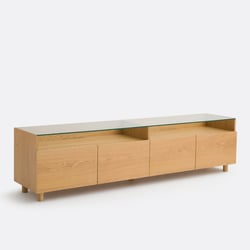 Móvel para TV hi-fi XL, 4 portas, tampo de vidro, WALOR LA REDOUTE INTERIEURS image