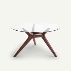 Table ronde verre/noyer Ø130 cm, Maricielo AM.PM image