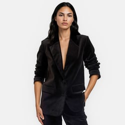 Veste droite oversize, en velours lisse, Signature ALIENOR LA REDOUTE COLLECTIONS image