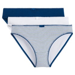 Комплект из 3-х трусов - слипов из эластичного хлопка LA REDOUTE COLLECTIONS image