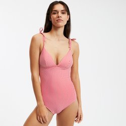 Купальник цельный формы фуляр в полоску LA REDOUTE COLLECTIONS image