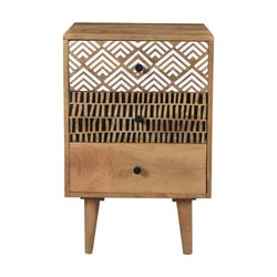 Table de chevet en bois, 3 tiroirs à motifs - TALI RENDEZ-VOUS DÉCO image