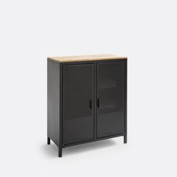 Armário baixo com 2 portas em metal e carvalho, Agama LA REDOUTE INTERIEURS image