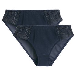 Lot de 2 slips bicolores en tulle, Lyssa LA REDOUTE COLLECTIONS image