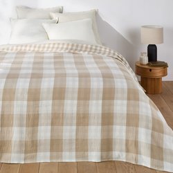 Karierte Tagesdecke Calix aus Baumwollmusselin LA REDOUTE INTERIEURS image