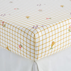 Lilac Fruit Print 50% Recycled Cotton Child's Fitted Sheet with 25cm Flap LA REDOUTE INTERIEURS image