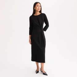 Robe longueur midi, manches 3/4, effet drapé ANNE WEYBURN image