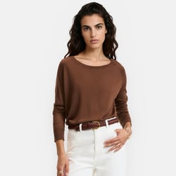 Jersey de cuello redondo en punto fino, manga larga LA REDOUTE COLLECTIONS image