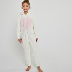 Onesie in zacht fleece, kat borduursel LA REDOUTE COLLECTIONS image