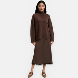 Jersey de cuello alto de lana, punto grueso LA REDOUTE COLLECTIONS image