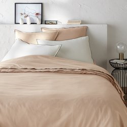 Housse de couette de satin de coton lavé, 118 fils, Victor uni LA REDOUTE INTERIEURS image