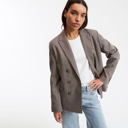 Blazer long cintré pied-de-poule LA REDOUTE COLLECTIONS image