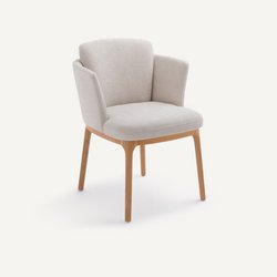 Fauteuil de table chêne et tissu texturé, Jabote AM.PM image