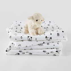 Set of 4 Forest Camp Baby Cotton Muslins LA REDOUTE INTERIEURS image