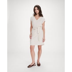 Vestido curto fluido com cinto, decote em V MARILOU GRACE & MILA