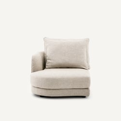 Demi-canapé gauche, arrondi, modulable en texturé viscose et lin, TIBERIO AM.PM image