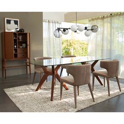 Table rectangulaire verre/noyer, Maricielo AM.PM image