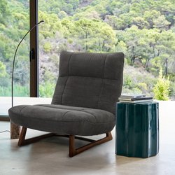 Fauteuil noyer et tissu velours côtelé, Lafar AM.PM image