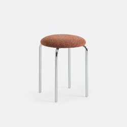 Tabouret en métal fer chromé et tissu chiné, AVINO LA REDOUTE INTERIEURS image