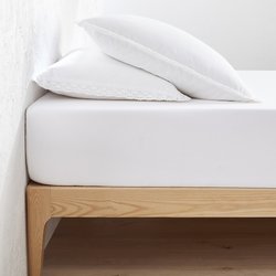 Alhambra 30cm Washed Cotton Fitted Sheet LA REDOUTE INTERIEURS image