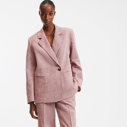 Asymmetric Button-Down Blazer in Linen and Cotton LA REDOUTE COLLECTIONS image