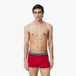 Lote de 3 boxers lisos, em algodão stretch LACOSTE image