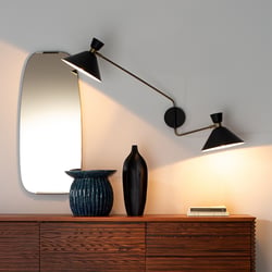 Zoticus Aged Brass Double Shade Wall Light AM.PM image