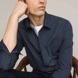 Camisa slim, manga larga LA REDOUTE COLLECTIONS image