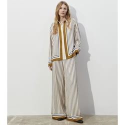 Pantalon satiné, rayé, large et fluide ANNE WEYBURN image