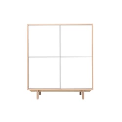Buffet haut scandinave bois et blanc  4 portes L110 cm SID MILIBOO image