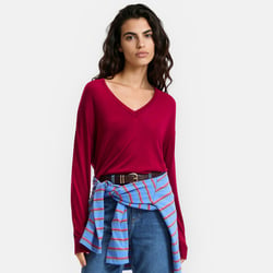 Pull col V, en fine maille LA REDOUTE COLLECTIONS image