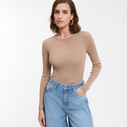 Джемпер с круглым вырезом мелкой вязки LA REDOUTE COLLECTIONS image