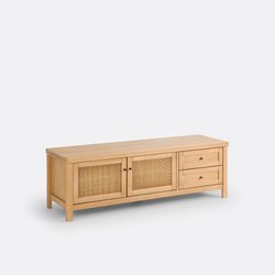 Gabin Solid Pine & Cane TV Unit LA REDOUTE INTERIEURS image