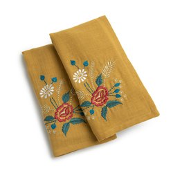 Lot 2 serviettes de table gaze de coton, Chandi JAMINI x LA REDOUTE INTERIEURS image