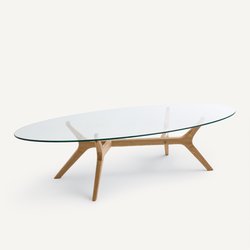 Mesa de centro Ellipse, carvalho e vidro, Maricielo AM.PM image